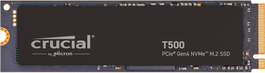 Crucial T500 SSD 2TB NVMe PCIe 4.0 x4 M.2 2280 Lectura 7400 MB/s Escritura 7000 MB/s Disco Duro Interno