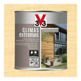 V33 Aceite Protector Madera Climas Extremos Teca 750 ml - Protección UV y Agua para Muebles de Jardín, Efecto Perla, con Base de Agua