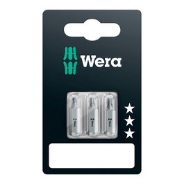 Wera Puntas Phillips PH1, PH2, PH3 x 25 mm, 3 Piezas, Hexagonal 1/4 Pulgada, Compatible con DIN ISO 1173-D