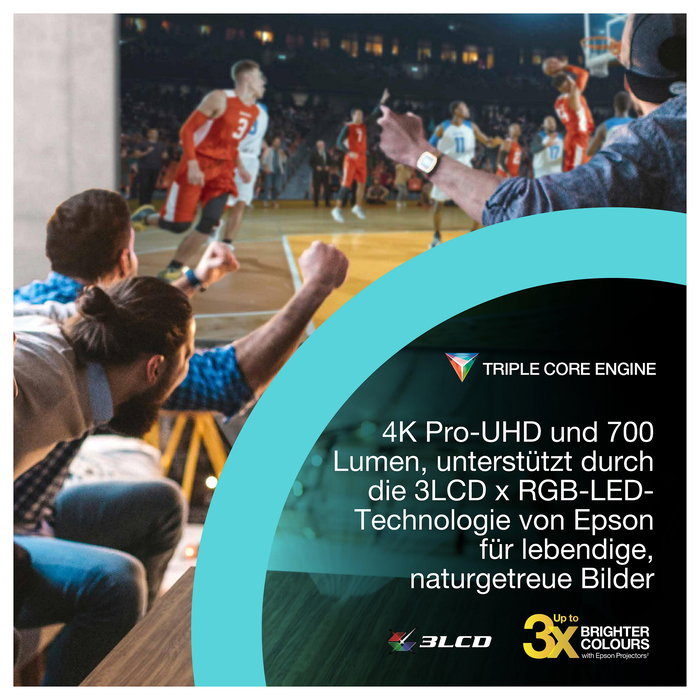 Epson EF-62B Proyector 3LCD Láser 4K HDR, 700 Lúmenes ANSI, 5000000:1, Wi-Fi/Bluetooth, Portátil, 1.6 kg, Negro - V11HB73140