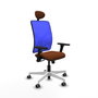 PIQUERAS Y CRESPO Silla de oficina Motilla con mecanismo Sincro, Marrón y Azul