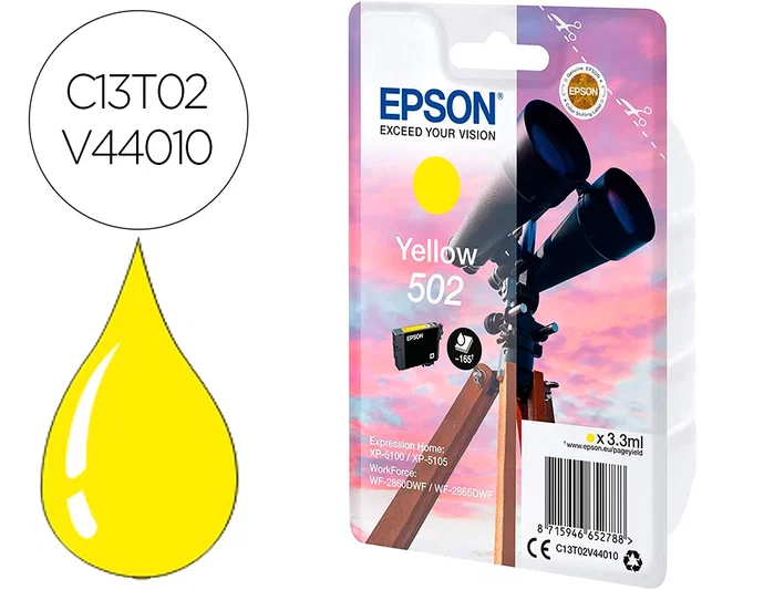Epson 502 Cartucho de Tinta Amarillo Epson 502 Cartucho de Tinta Amarillo