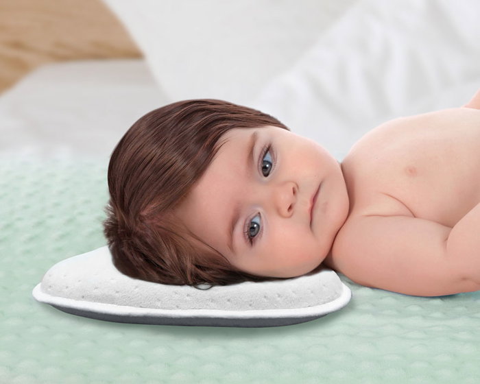 KioKids Purewhite Almohada Ergonómica para Bebés Anti-Plagiocefalia +0 Meses Tejido Suave Blanco Polyester