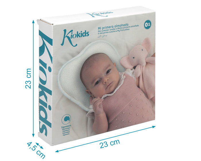 KioKids Purewhite Almohada Ergonómica para Bebés Anti-Plagiocefalia +0 Meses Tejido Suave Blanco Polyester