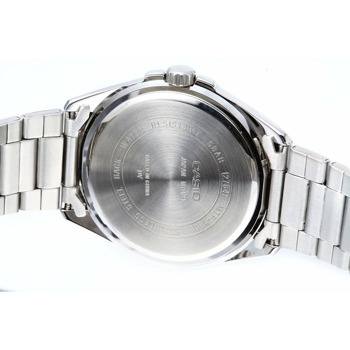 Casio MTP-1308D-1B con esfera negra y correa gris