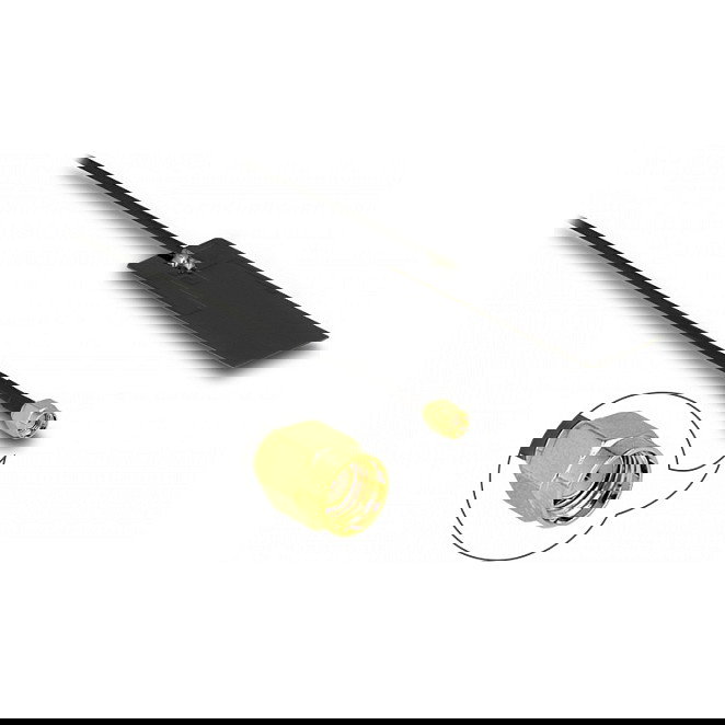 DeLOCK Antena WLAN Interna WiFi 6 (802.11ax/ac) RP-SMA Macho 2-4 dBi, 15 cm de Cable, PCB con Montaje por Adhesivo, 2.4/5 GHz