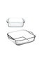 Hermia PB-159028 Juego de Platos de Vidrio Borosilicatado Transparente, Apto Lavavajillas, Microondas y Refrigerador