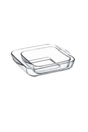 Hermia PB-159028 Juego de Platos de Vidrio Borosilicatado Transparente, Apto Lavavajillas, Microondas y Refrigerador