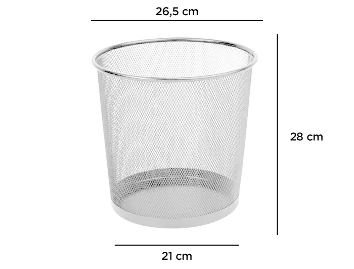 Q-connect Papelera Metálica Rejilla Plata 265x285 mm