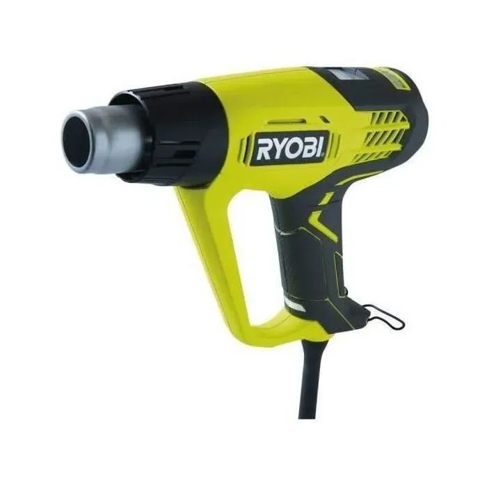 Ryobi Pistola de Calor 2000W con Pantalla LCD, 50-650°C, 3 Flujos de Aire, Incluye Accesorios en Caja