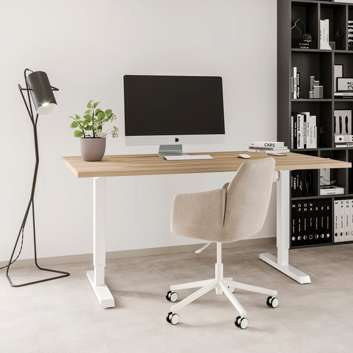 Emuca Mesa motorizada regulable en altura Lift Table, Acero, Pintado blanco