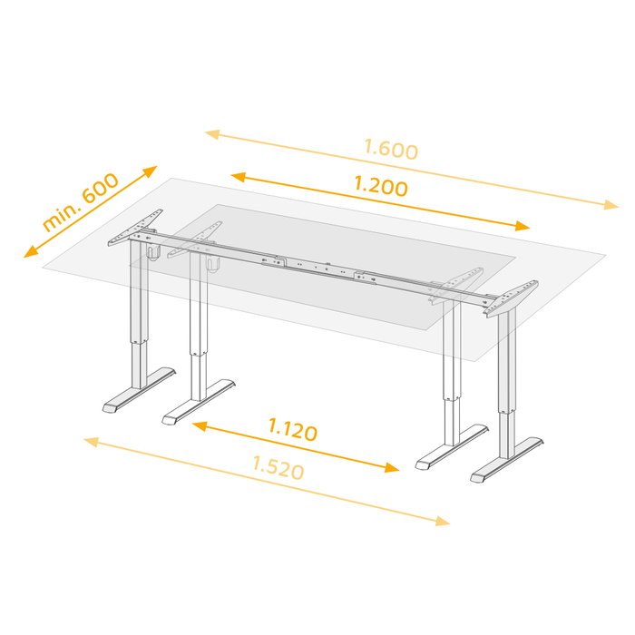 Emuca Mesa motorizada regulable en altura Lift Table, Acero, Pintado blanco