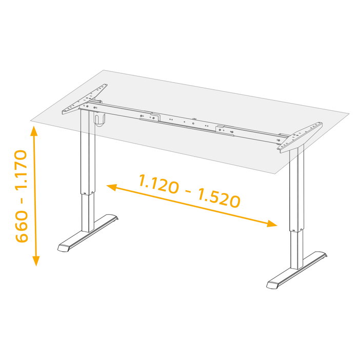 Emuca Mesa motorizada regulable en altura Lift Table, Acero, Pintado blanco