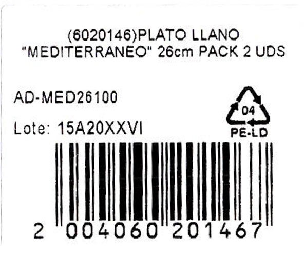 Alfares Pack de 2 Platos Llanos Mediterráneo 26cm