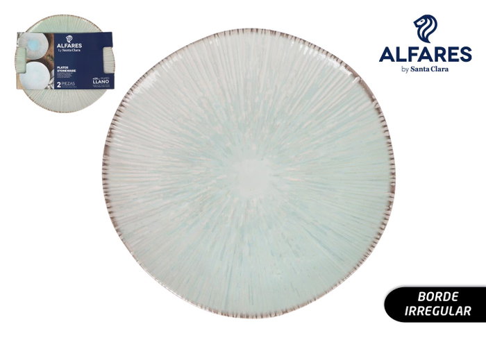 Alfares Pack de 2 Platos Llanos Mediterráneo 26cm Alfares Pack de 2 Platos Llanos Mediterráneo 26cm