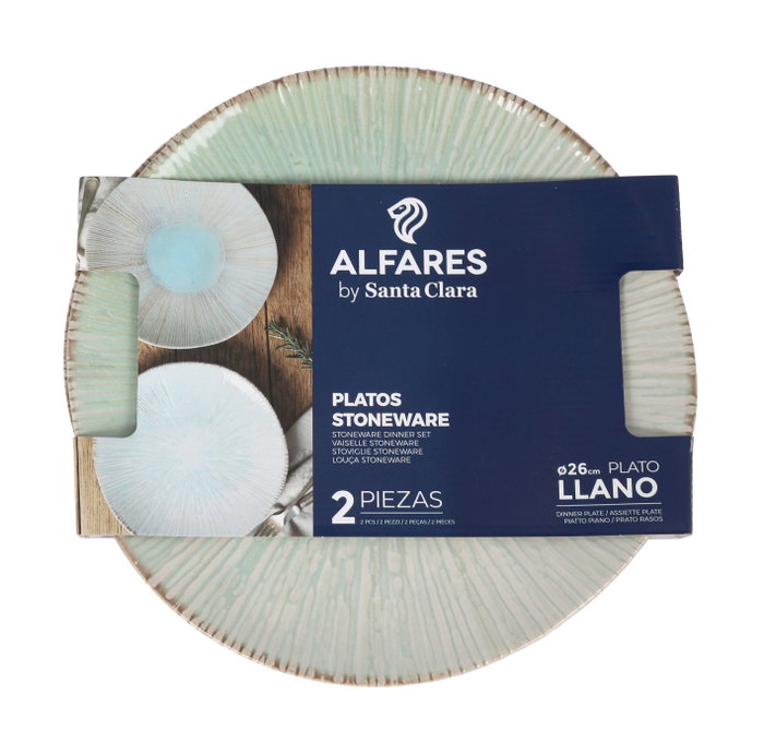 Alfares Pack de 2 Platos Llanos Mediterráneo 26cm