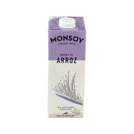 MONSOY Bebida Vegetal De Arroz 1Lt Bio - Pack 6 Unidades - Bajo en Grasas Saturadas y Sin Azúcares Añadidos