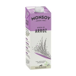 Monsoy Bebida de Arroz Bio 1L Ecológica sin Azúcares Añadidos