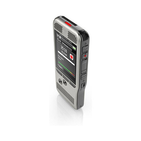 Philips DPM 6000/02 Grabadora de Voz Digital, Memoria SD/SDHC, Pantalla TFT 2.4", 30h Batería, Negro/Plata