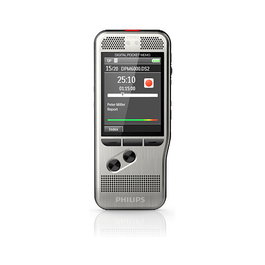 Philips DPM 6000/02 Grabadora de Voz Digital, Memoria SD/SDHC, Pantalla TFT 2.4", 30h Batería, Negro/Plata