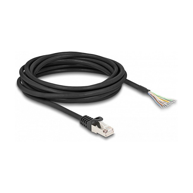 DeLOCK Cable de red RJ50 macho a extremos abiertos S/FTP 5 m Negro