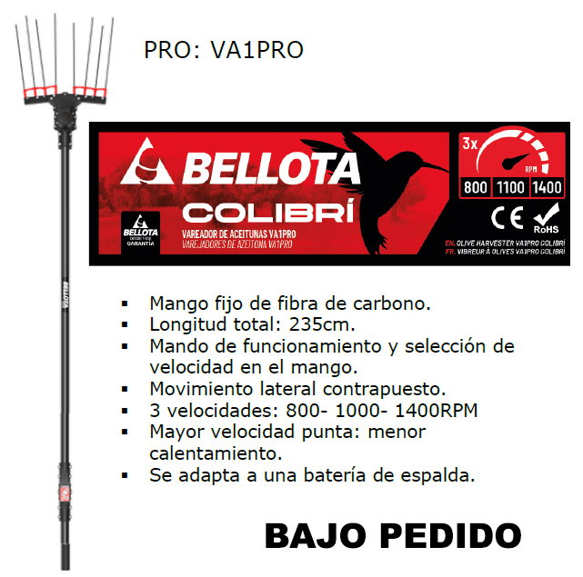 Bellota VA1PRO Vareador Profesional Adaptable a Batería de 12 V Bellota VA1PRO Vareador Profesional Adaptable a Batería de 12 V