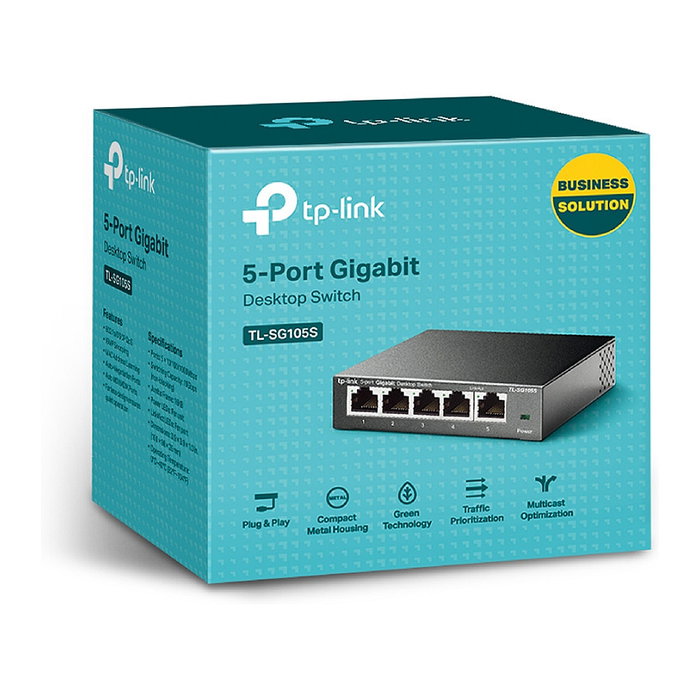 TP-Link TL-SG105S Switch de 5 Puertos Gigabit Ethernet Negro