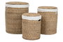 DKD Home Decor Cesta Tropical Set de 3 Natural Blanco
