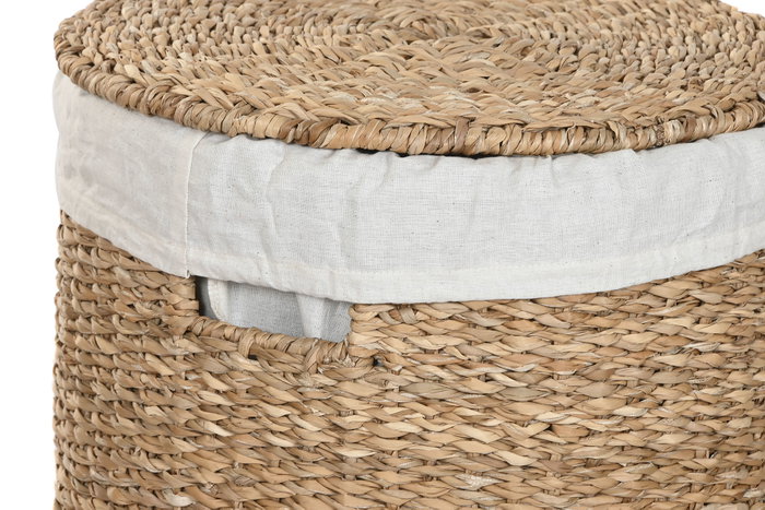 DKD Home Decor Cesta Tropical Set de 3 Natural Blanco