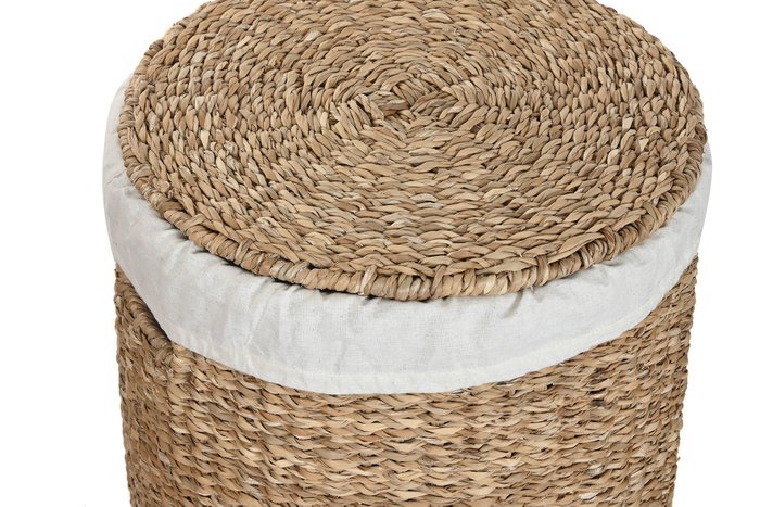DKD Home Decor Cesta Tropical Set de 3 Natural Blanco