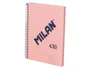 Milan Cuaderno espiral serie 1918 DIN A5 80 hojas cuadro 5 mm rosa