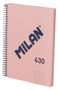 Milan Cuaderno espiral serie 1918 DIN A5 80 hojas cuadro 5 mm rosa