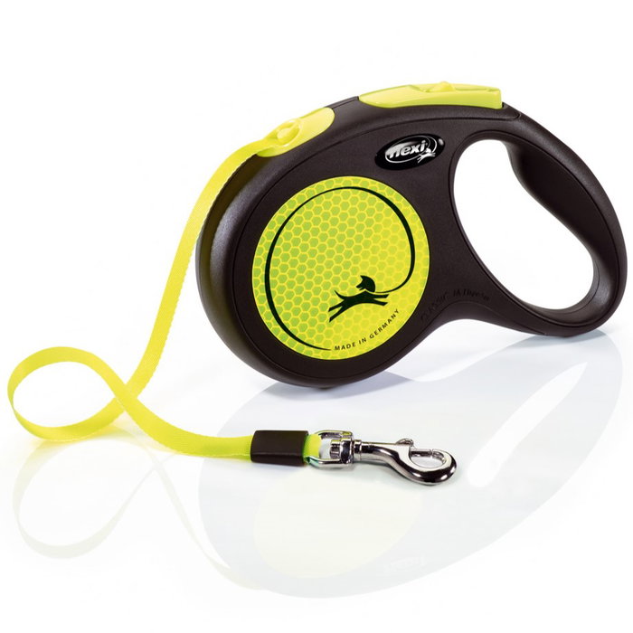 Flexi New Neon Amarillo con Cinta de 5m Talla M hasta 25kg Flexi New Neon Amarillo con Cinta de 5m Talla M hasta 25kg