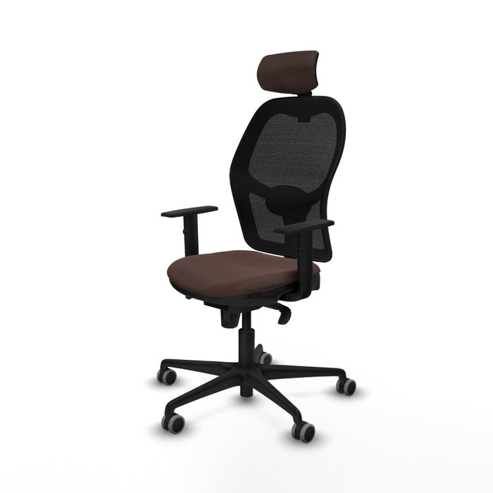 PIQUERAS Y CRESPO Silla de oficina Jorquera con mecanismo Sincro, Marrón oscuro y Negro PIQUERAS Y CRESPO Silla de oficina Jorquera con mecanismo Sincro, Marrón oscuro y Negro