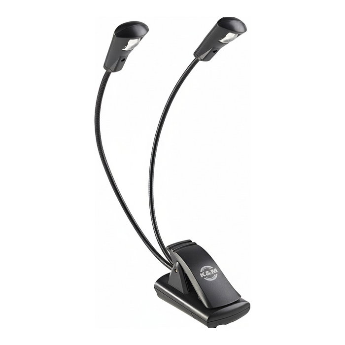 König & Meyer FlexLight 12243 - Lámpara LED Doble Flexible para Atril de Partituras, Color Negro