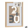 Marco de Fotos Gift Decor Natural Vidrio Madera MDF 30 x 40 cm (6 Unidades)