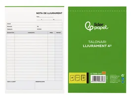 Liderpapel T226 Talonario Entregas Original y Copia, Tamaño Cuarto (144 x 210 mm), Texto en Catalán