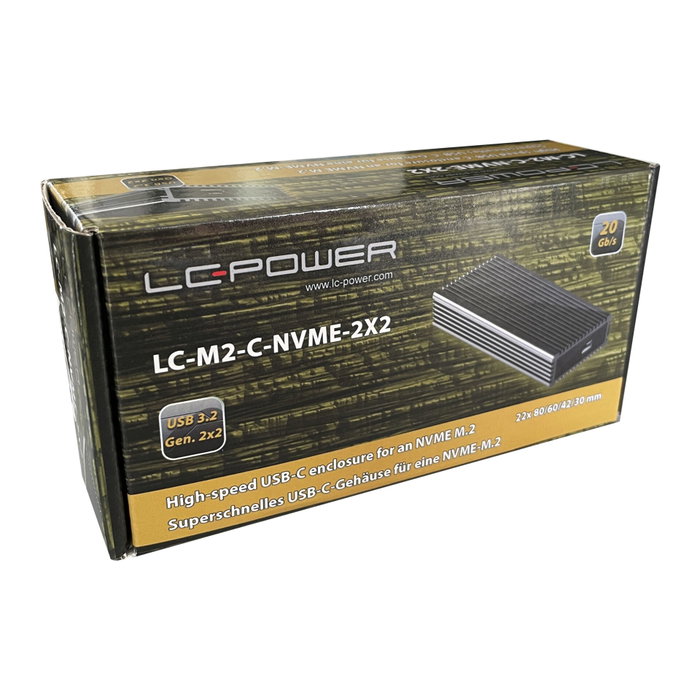 LC-Power LC-M2-C-NVME-2x2 Carcasa para SSD NVMe M.2 USB 3.2 Gen 2x2