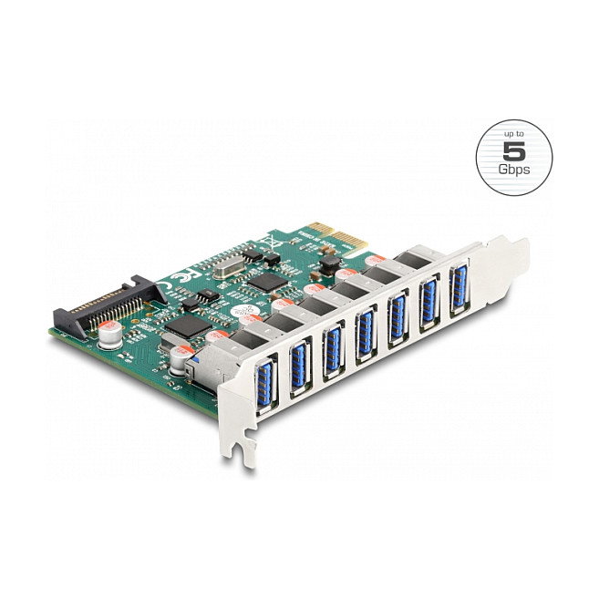DeLOCK 90104 Tarjeta PCI Express x1 a 7 x USB 3.2 Gen 1 Tipo-A DeLOCK 90104 Tarjeta PCI Express x1 a 7 x USB 3.2 Gen 1 Tipo-A