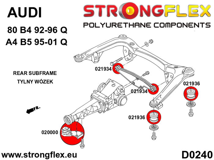 StrongFlex STF021934B Trasero Diferencial - Trasero Soporte Silentblock