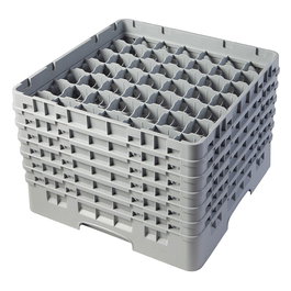 CAMBRO - 49S1114-151 - Cesta de lavado 49 comp. 6 alturas - 6 cm Ø máx. - alt. máx. 29,9 cm - 50 x 50 x 34,9 cm - Gris claro