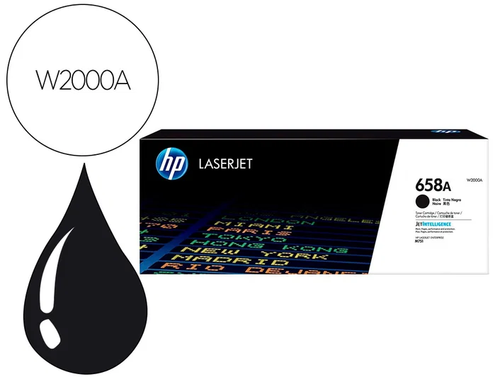 HP 658A Negro Cartucho de Tóner Original LaserJet W2000A