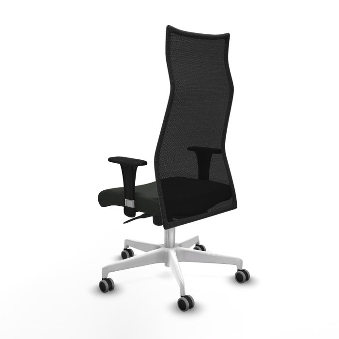PIQUERAS Y CRESPO Sillón Albacete Negro con Mecanismo Sincro y Base Blanca