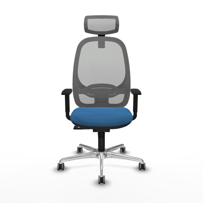 PIQUERAS Y CRESPO Silla de oficina Cilanco con mecanismo Sincro, Azul claro y Gris