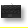 KeySonic KSK-5211ELU Mini Teclado USB con Touchpad QWERTZ Alemán LED Negro