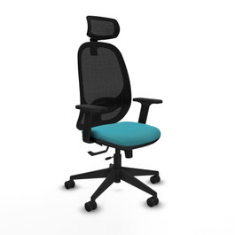 PIQUERAS Y CRESPO Silla de oficina Cilanco Turquesa y Negro