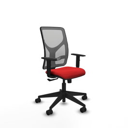 PIQUERAS Y CRESPO Silla de oficina Motilla con mecanismo Sincro, Rojo y Gris