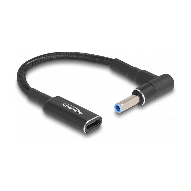 DeLOCK Cable adaptador USB Type-C hembra a HP 4,5 x 3,0 mm macho 90° 15 cm DeLOCK Cable adaptador USB Type-C hembra a HP 4,5 x 3,0 mm macho 90° 15 cm