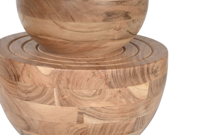 DKD Home Decor Mesa Redonda de Comedor Acacia Natural 115x115x76