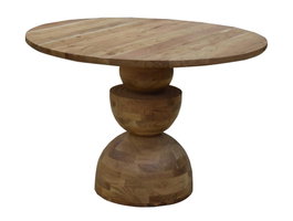 DKD Home Decor Mesa Redonda de Comedor Acacia Natural 115x115x76